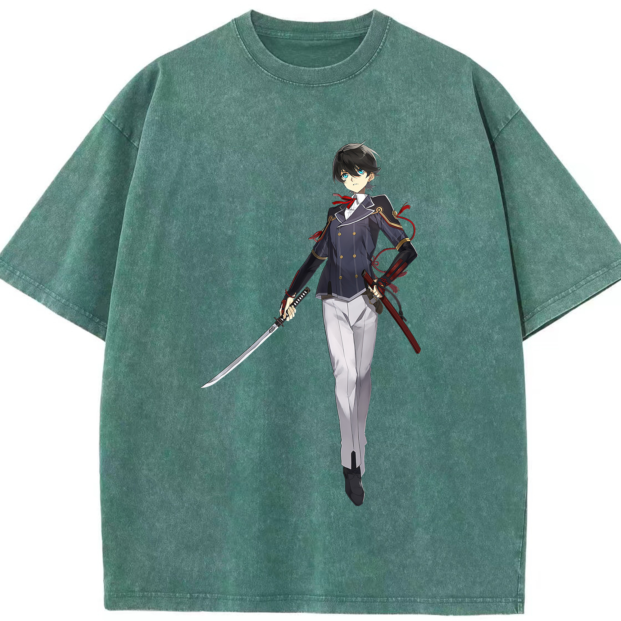 （画像用） 刀剣乱舞 Touken Ranbu 綿100% ヴィンテージ風 半袖Tシャツ（フロントプリント）